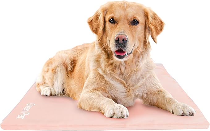 The Green Pet Shop Dog Cooling Mat Cover - Large, Nude/Pink - Protect Your Cool Pet Pad from Dirt & Damage - Machine Washable