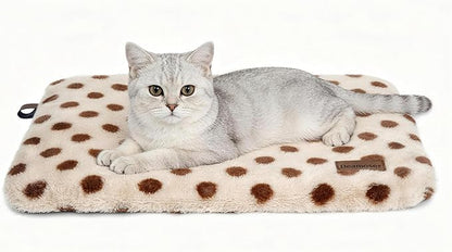 Self Warming Mat for Cats Dogs Self Heating Thermal Pad for Crates Cages Couches Beds 29.5" L x 18.8" W Removable Cover Non-Slip Bottom Indoor Outdoor Brown M