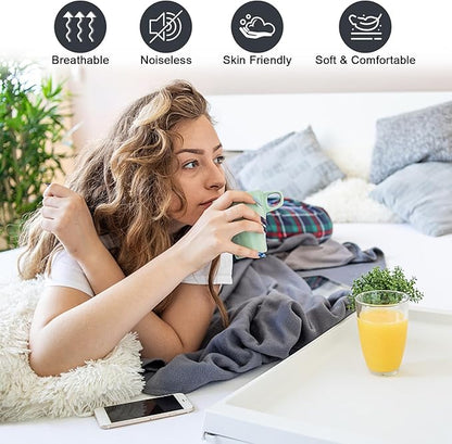 Waterproof Mattress Protector Queen, Fitted Sheet Style Breathable Mattress Cover with Deep Pocket Fits Up to 18'', Noiseless Bed Cover for Kids Adults Pets, Machine Washable (Cyan, 60'' X 80'')