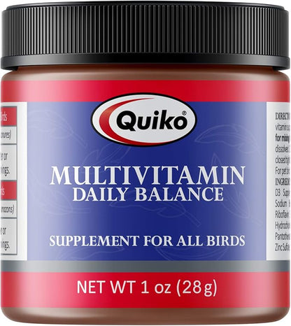 Quiko Multivitamin Daily Balance Vitamin & Mineral Supplement for All Pet Birds, 1.0 Ounce