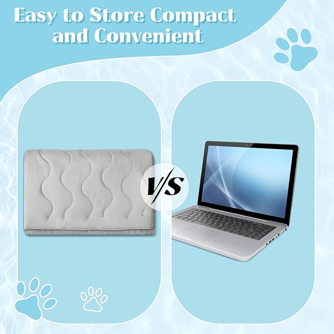 Dog Cooling Mat for Extra Large Dogs & Cats, Q-MAX>0.4 Breathable Cooling Crate Pad Indoor for Pet with Chill Cool Fiber, Portable Waterproof Washable Self-Cooling Pad in Outdoor Summer 36"×23"