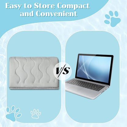 Dog Cooling Mat for Extra Large Dogs & Cats, Q-MAX>0.4 Breathable Cooling Crate Pad Indoor for Pet with Chill Cool Fiber, Portable Waterproof Washable Self-Cooling Pad in Outdoor Summer 36"×23"