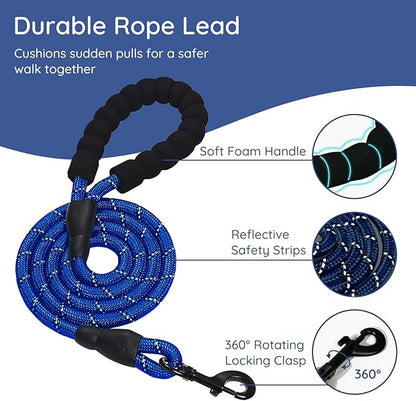 BELLA & PAL Step in Vest Harness for Small and Medium Dogs, No Pull Small Dog Harness with Leash Set, Comfortable Air Mesh Dog Vest Harness with Reflective Strip (Sapphire(Round Rope), S)