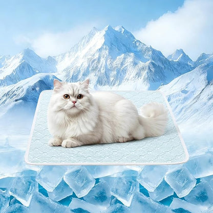 Dog Cooling Mat - Instant 6-12°F Drop, Cooling Mat for Pets Q-MAX >0.5 & Machine Washable, Anti-Slip Bottom, Cool Relief Bed for Dogs & Cats Light Blue 24" x 18"