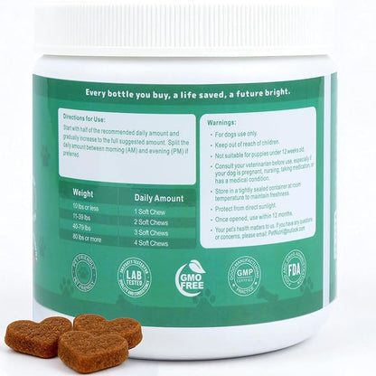 Dog Vitamins and Supplements, 16 in 1 Multivitamins Essential Dog Vitamin Minerals Chewable with Omega-3 Fish Oil Glucosamine Probiotics for Pet Hip Joint Skin Coat Digestion Health, 120 Chews