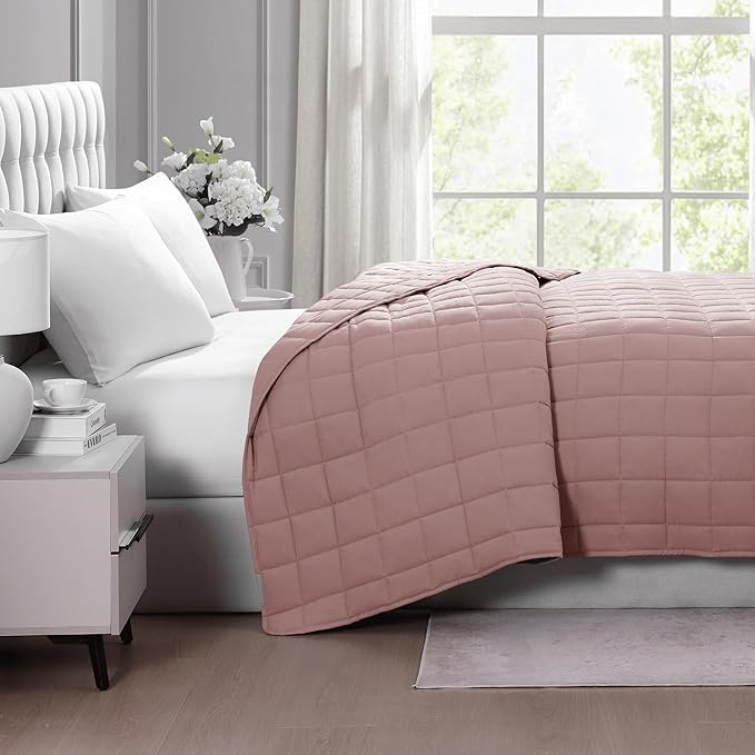 Casa Platino Soft Quilted Microfiber Down Alternative All Season Bed Blanket - Sepia Rose