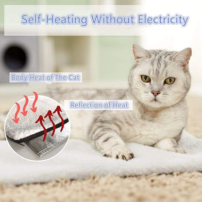 Self Heating Pet Pads Pet Blanket for Cat/Dog,Pet Heating Pad,Self Warming Cushion Mat for Cats Dogs,Self Heated Cat Dog Bed/Pet Thermal Mat Blanket Ecological (60x45 cm)