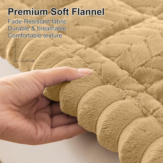 Smiry Non Slip Couch Covers for Dogs, Fuzzy Pet Couch Covers for 3 Cushion Sofa Pet Friendly, Soft Sofa Slipcovers Cushion Furniture Protector Washable (Camel, 27.6" x 82.7")