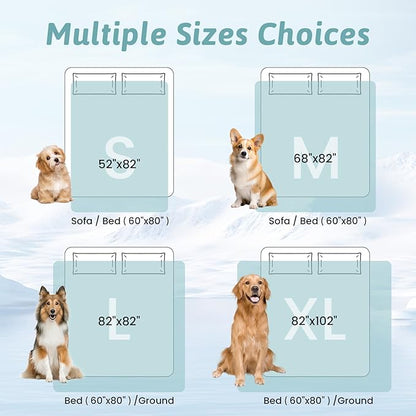 COZY KISS Dog Cooling Mat 82"x102" Q-Max>0.4, Extra Large Waterproof Cooling Dog Bed Cover, Leakproof Non-Slip Pet Mat, Furniture Protector Washable Cooling Blanket for XL Dogs, Sofa Cover (Beige)