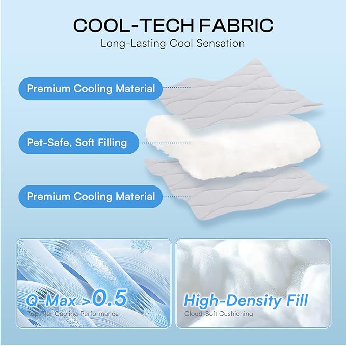 Luciphia Premium Cooling Dog Blanket Washable Q-MAX>0.5 Small Medium Large Pet Mat Puppy Cat Self-Cooling Soft Breathable Calming Throw for Sofa Crate Bed (Light Grey,25x35 inches)