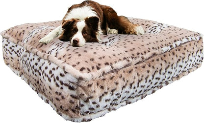 Bessie and Barnie Frosted Willow Extra Plush Shag Faux Fur Luxury Sicilian Rectangle Pet/Dog Bed (Multiple Sizes)