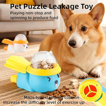 Dog Interactive Treat Dispenser Toy, Interactive Cat Dog Puzzle Toy, Dogs Food Treat Feeding Dispenser for Healthy Eating for Small & Medium (White/Orange)