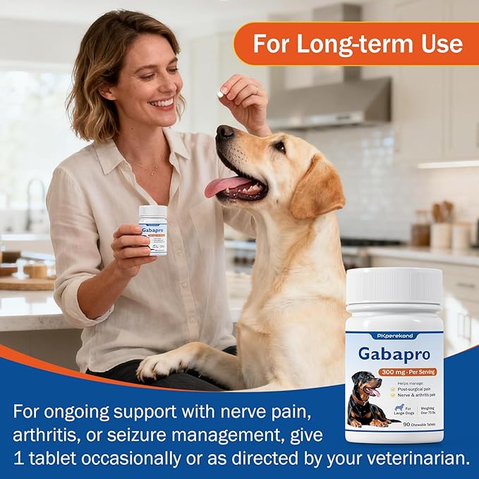 Gabapro for Large Dogs 300mg, Relieves Post-Surgical Discomfort, Dog Pain Relief, Joint Support, Over 75 lbs, 90 Tablets