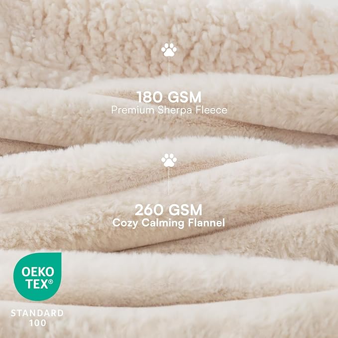 Luciphia Waterproof Dog Blanket for Large Dogs Ultra-Soft Calming Cut Pile Flannel Throw Durable & Warm Furniture Protection for Couch Bed Pet Human Blanket Machine Washable Soft White,XL(85''x57'')