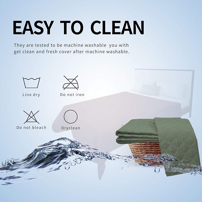 Easy-Going 100% Waterproof Dog Bed Cover, Non-Slip Pet Blanket for Furniture, Washable Couch Cover, Repleasement Sofa Cover (96x82 in,Greyish Green)