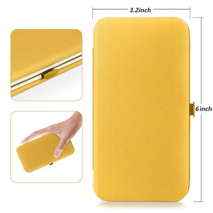 Teamkio 18pcs Manicure Set Pedicure Nail Clippers Set Travel Hygiene Kit Stainless Steel Professional Cutter Care Set Scissor Tweezers Knife Ear Pick Tools Grooming Kits with Leather Case(Yellow）