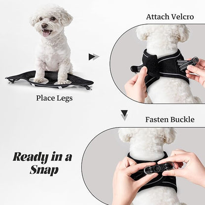 YIMEIS Dog Harness and Leash Set, No Pull Soft Mesh Pet Harness, Reflective Adjustable Puppy Vest for Small Dogs, Cats (S, Black)