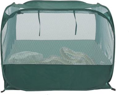 Foldable Portable Pet Playpen，Pop-Up Breathable Mesh Small Animal Cage with Transparent Walls & Bottom, Outdoor Indoor Small Animal Enclosures Tent for Lizards, Cats, Chickens, Rabbits (1M)