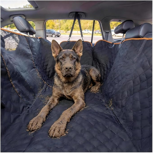 iBuddy Dog Seat Cover for Pickup Trucks, 900D Heavy Duty Truck Back Seat Cover for Dogs, Waterproof & Non-Slip Pet Car Seat Cover, Fits Ford F150 F250 Ram 1500 GMC Sierra Chevy Silverado Crew Cab