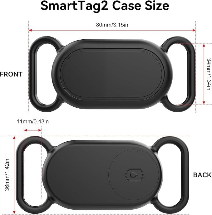 Dog Collar Holder(2 Pack) for Galaxy Smarttag2, Waterproof Silicone Case for Pet Cat, Anti-Lost Scratch Resistant Protective Cover Accessory for Samsung Galaxy Smart tag2 (Black/Olive Green)