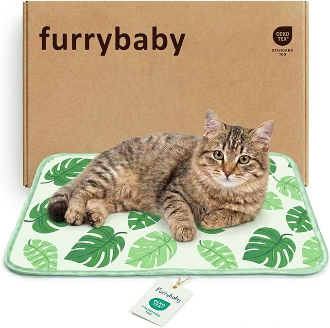 Dog Cooling Mat for Dogs & Cats, Soft Breathable Cooling Pad for Dog Bed, 23"x18" Self Cooling Crate Mat for Dogs, No Gel Washable Non-Slip Pet Cooling Mat Indoor Outdoor, Leaf
