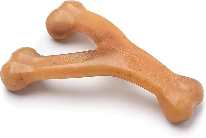 Benebone Wishbone Durable Dog Chew Toy for Aggressive Chewers, Real Chicken, Made in USA, Medium, for All Breed Sizes