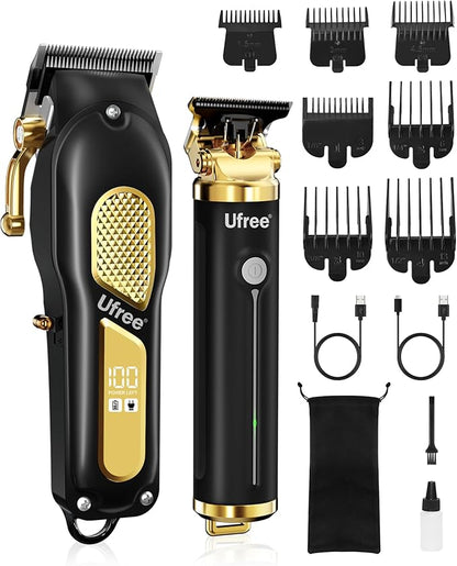 Ufree Hair Clippers for Men, Clippers and Trimmers Set, Cordless Barber Clippers, Grooming Kit, Gifts for Men