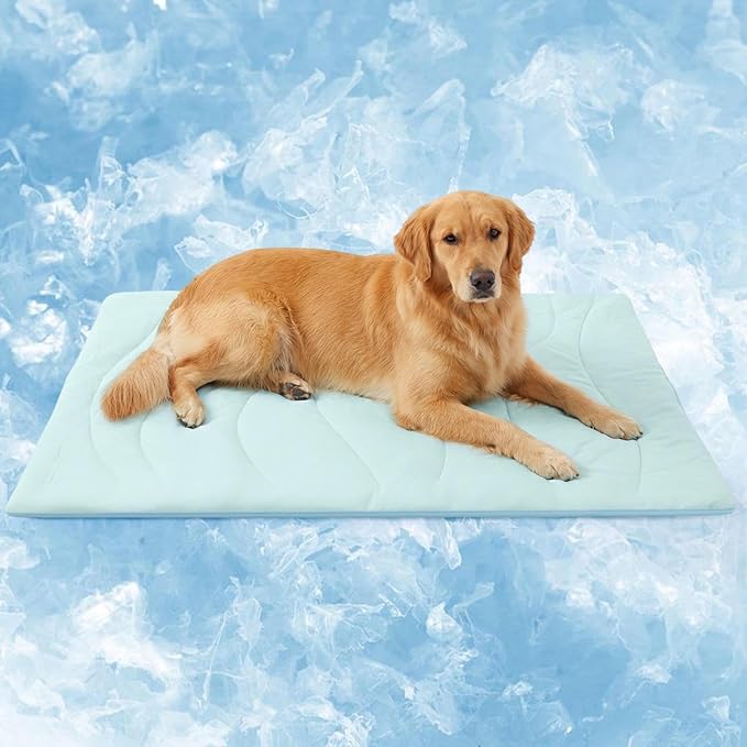 Dog Cooling Mat for Dogs & Cats - 0.87" Thick Self-Cooling Pet Mat (Large 48×28") - Machine Washable, No Electricity Required