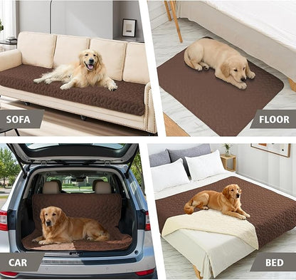 Ameritex Waterproof Pet Bed Cover Anti-Slip Dog Bed Blanket for Sofa and Furniture Waterproof New Pattern Design (Chocolate, 30x53 Inch (Pack of 1))