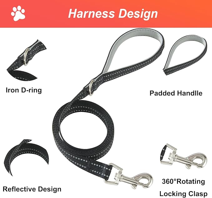 Hipubby Dog Harness Small Sized and Leash Set, No Pull Soft Mesh Puppy Vest, Reflective Breathable Lightweight Pet Harness, Harness for Small Medium Dogs and Cats - Black Pink, XXS