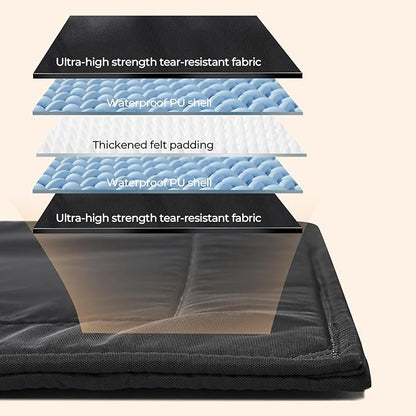 Chew Proof Dog Crate Pad - Indestructible Durable Dog Bed for Aggressive Chewers, Machine Washable & Waterproof Indoor Outdoor Tough Kennel Pad for Medium Dogs (Medium (22"x35"))