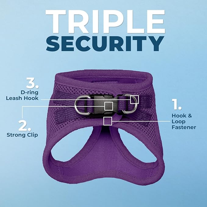 Voyager Step-in Pet Harness - All Weather Mesh, Adjustable Step in Harness for Cats and Dogs by Best Pet Supplies - 307S Purple, M