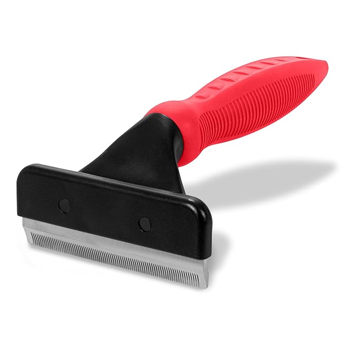 Paw Brothers Deshedding Tool, Deshedding Brush for Dogs and Cats, Professional Dog Grooming for Shedding, Pet Hair Remover, Fur Removal Brush for Medium and Long Pet Hair, 4" x 6", Large
