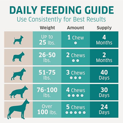 Dog Multivitamin - Dog Vitamins and Supplements - Digestive Enzymes & Probiotics - Probiotics for Dogs - for Skin and Coat Allergies - Immune System & Overall Health - 120 Soft Chew Dog Treats