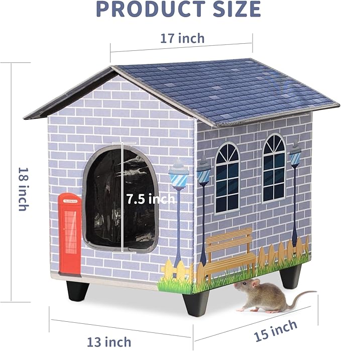 NAMOTEK Elevated Heated Cat Houses for Indoor/Outdoor Cats with Heated Cat Bed Waterproof， Insulated Providing Safe Feral Cats, Easy to Assemble Small(15" x 13" x18)