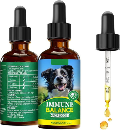Dog Immune Support for Gut Health, Histamine Balance & Skin Soothe, an Animal Essentials Critical Immune Defense Dogs with Easy Feeding-2FL.OZ