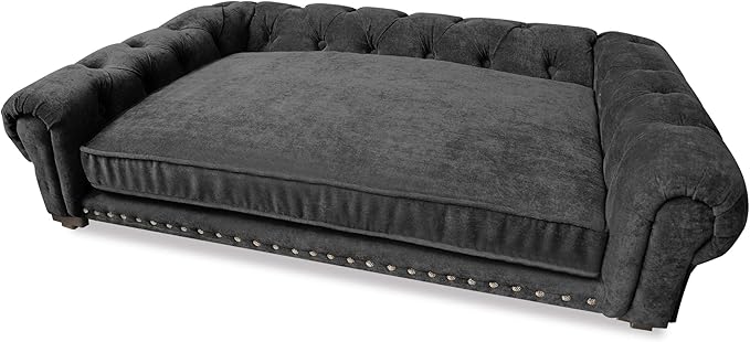 Dog Bed Rocky Grey Oxford Armchair for Pets Minimalist Luxury