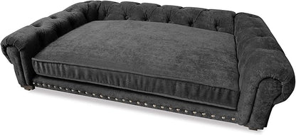 Dog Bed Rocky Grey Oxford Armchair for Pets Minimalist Luxury