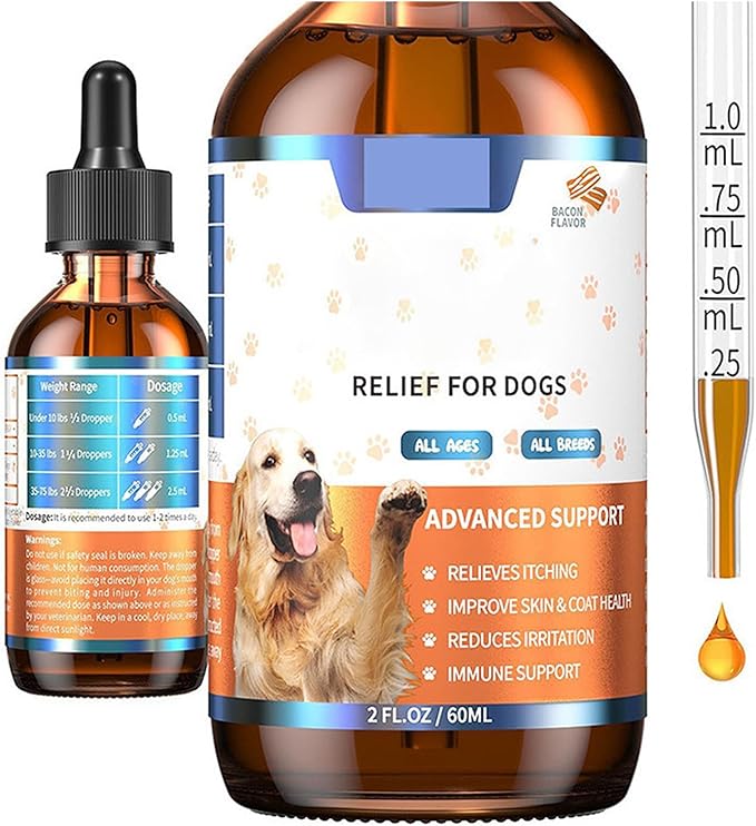 Pet Immune Support for Reducing Irritation, Gentle Critical Immune Defense for Cats & Dogs with Improve Skin and Coat Health, Easy Feeding Animal Essentials Drops - 2 FL.OZ [60ml]