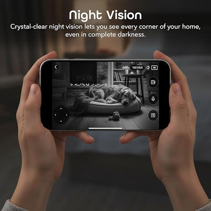 Geeni Orbit 3MP Smart PTZ Security Camera – 2K HD Indoor Security Camera with Auto-Follow Motion Tracking, Pan, Tilt, & Digital Zoom, 8m Night Vision, & 2-Way Audio