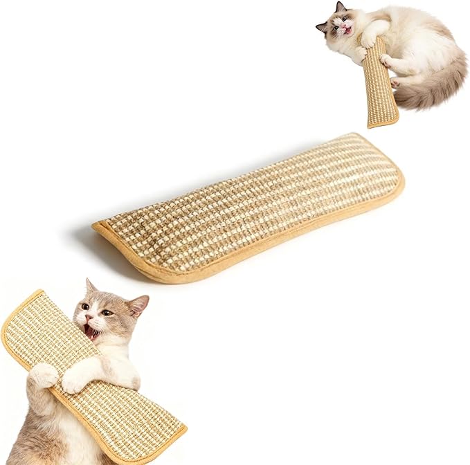 Cat Toy, Interactive Catnip Chew Toy, Durable 12 Inches Catnip Kicker Soft Sisal Pillow with Organic Catnip for Kittens and Adult Cats for Indoor Scratching, Chewing & Teething (4)