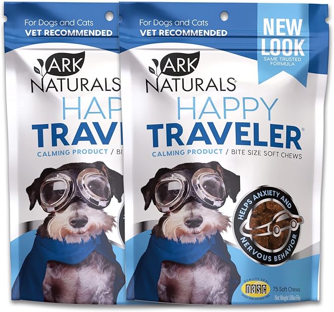 Ark Naturals Happy Traveler Calming Chews for Dogs, Bundle Pack