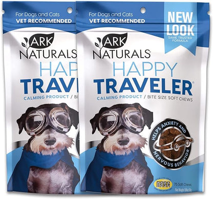 Ark Naturals Happy Traveler Calming Chews for Dogs, Bundle Pack