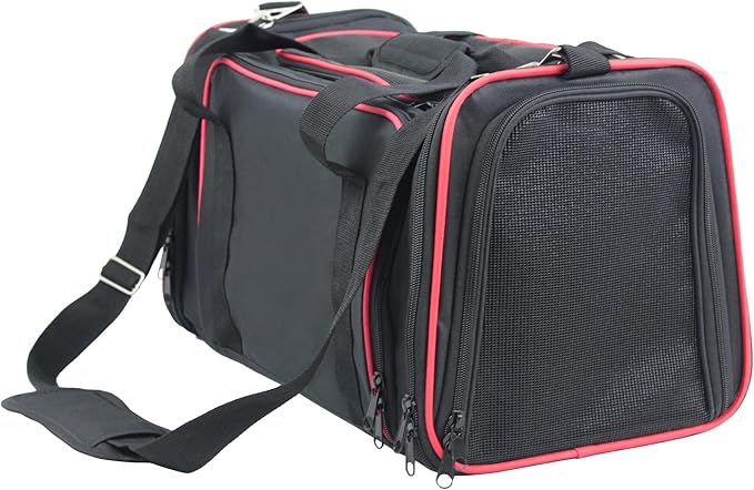 EliteField Expandable Soft Pet Carrier (3 Year Warranty, Airline Approved), Multiple Sizes and Colors Available (20" L x 12" W x 11" H, Black)