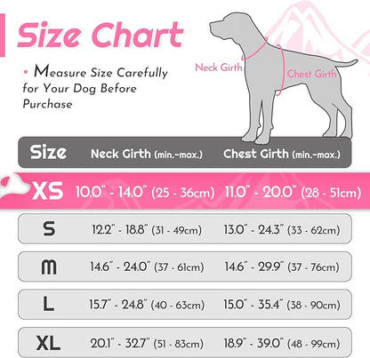 Eagloo Small Dog Harness No Pull, Service Vest with Reflective Strips and Control Handle, Adjustable and Comfortable for Walking, No Choke Pet Harness with 2 Metal Rings, Pink, XS