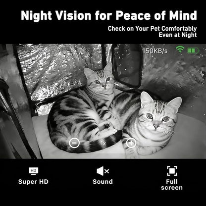 Mini WiFi Camera for Heated Cat House, 1080P HD, Night Vision, Motion Detection, 130°Ultra-Wide Angle, Local & Cloud Storage(SD Card Not Included), Remote Monitoring Anytime(Plug-in Use Only)
