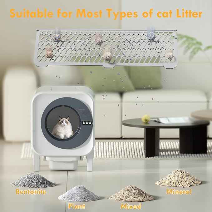 2025 Automatic Litter Box Self Cleaning,Self Cleaning Litter Box for Multiple Cats, Smart App Control Dynamic Monitoring,75L Large Space Dual Safety Protection, Odor Control, 3–30LBS Cats