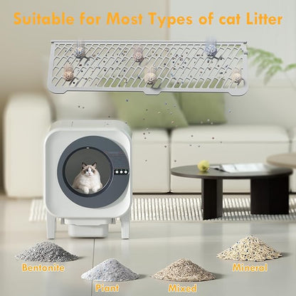 2025 Automatic Litter Box Self Cleaning,Self Cleaning Litter Box for Multiple Cats, Smart App Control Dynamic Monitoring,75L Large Space Dual Safety Protection, Odor Control, 3–30LBS Cats