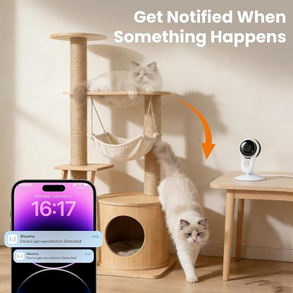 Indoor Camera for Pet & Baby Monitoring, 2K Clear View, Motion Alerts & Night Vision, 2-Way Audio, Easy Setup Home Security Cam, Alexa & Google Home Compatible, 2.4G Wi-Fi only, 2 Pack