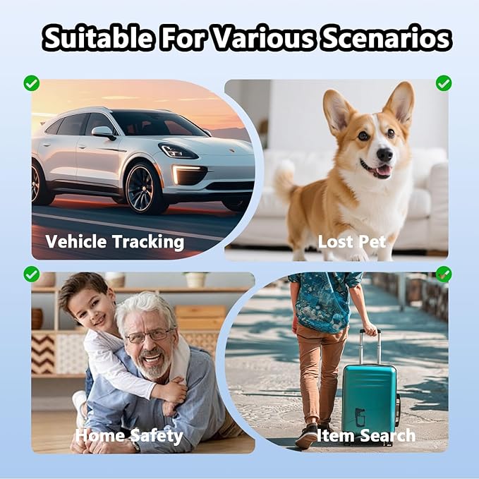 Smart GPS Tracker for Dogs & Cats - No Monthly Fee, Waterproof Real-Time Tracking Collar for Pets, Dogs, Cats | 365-Day Battery Life | iOS & Android Compatible | Anti-Lost Device Smart pet Tracker